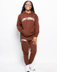 Legendary Curve Logo Hoodie (Brown/White)